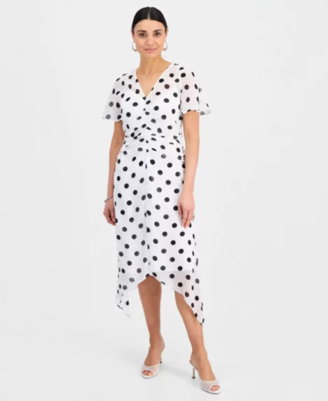 Flutter Sleeve Maxi Dress - Alia Dots