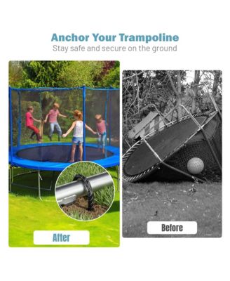 16 Pack Trampoline Stakes Ground Anchors 11 Inch U Shaped Heavy Duty for Outdoor Camping Tent