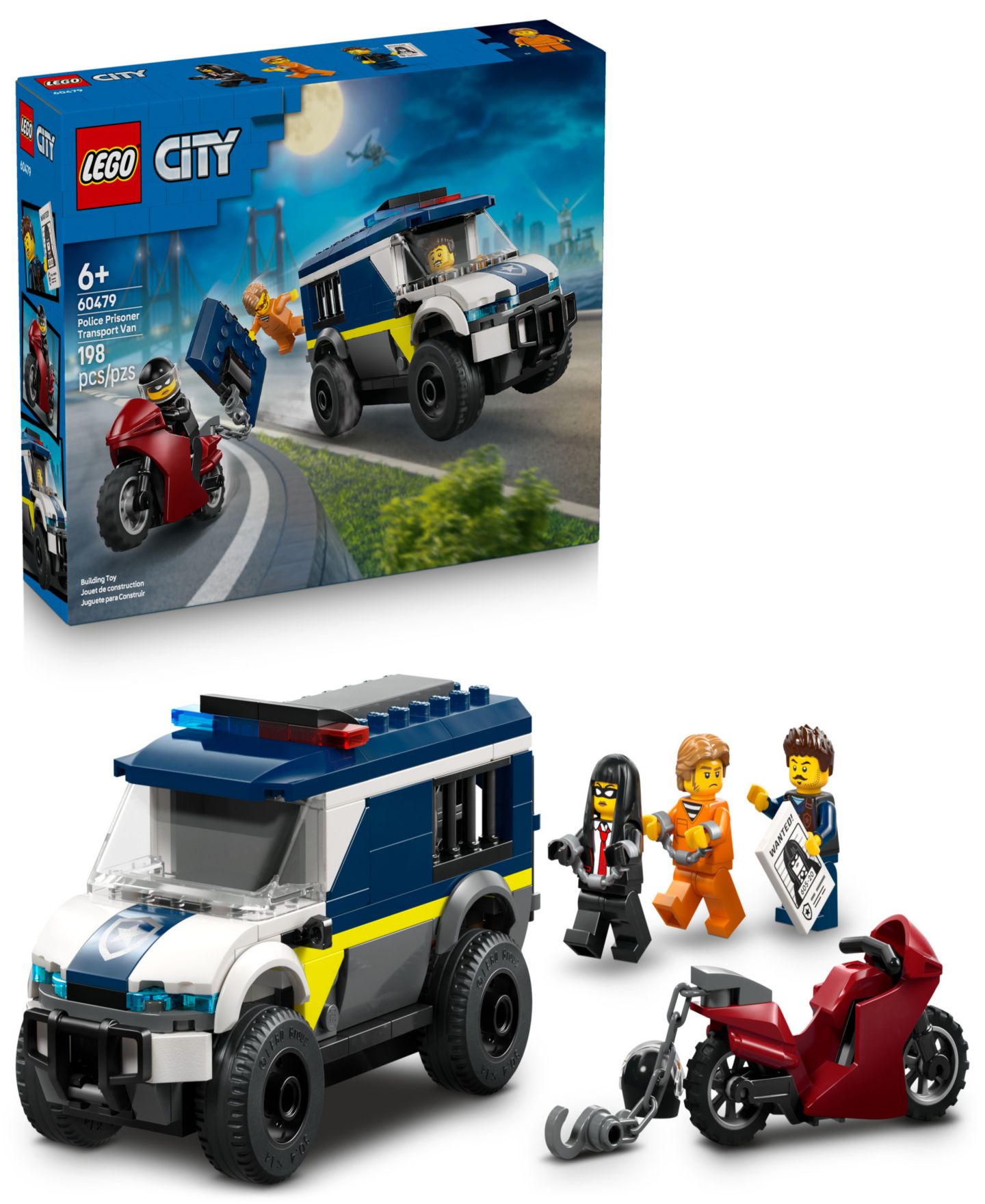 Детские конструкторы LEGO® City Police Prisoner Transport Van Building Toy 60479, 198 Pieces — фото 1