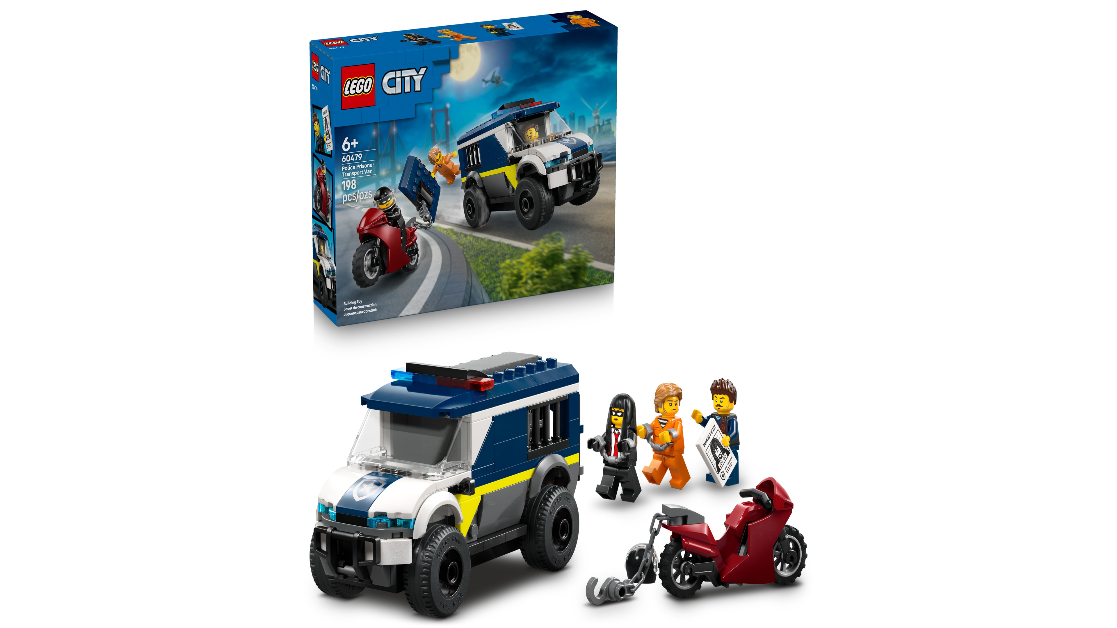 Lego City Police Prisoner Transport Van Building Toy 60479, 198 Pieces