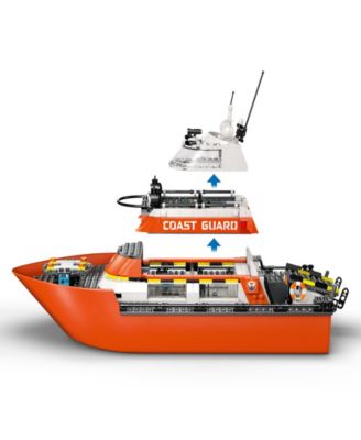 City Coast Guard Rescue Boat Helicopter Building Set 60504, 742 Pieces