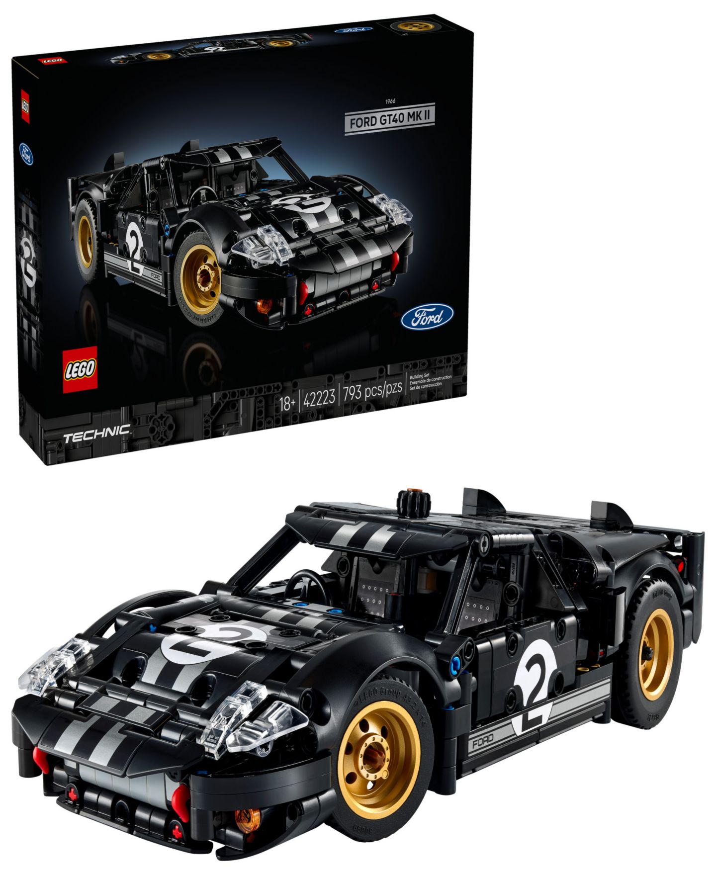 Детский конструктор LEGO® Technic 1966 Ford GT40 Mkii Race Car Building Set 42223, 793 Pieces — фото 1