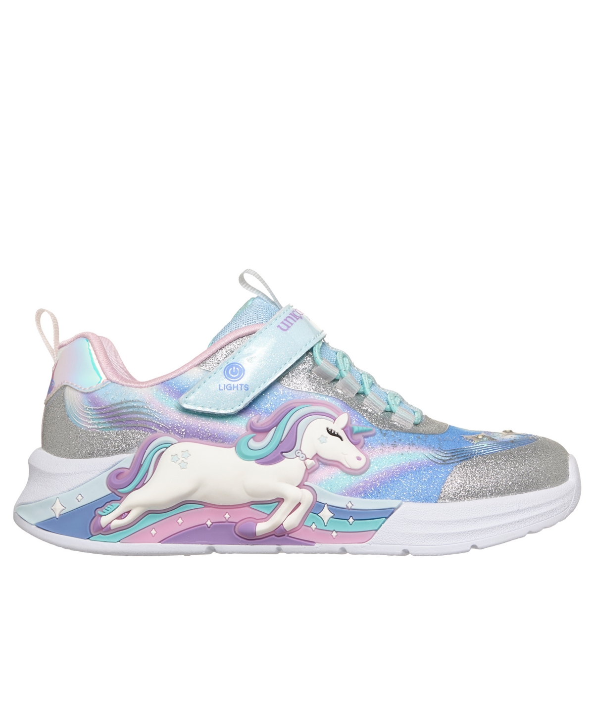 Skechers Little Girls S-Lights: Unicorn Chaser Stay-Put Closure Light-Up Casual Sneakers from Finish Line