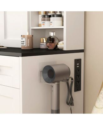 Farmhouse Dressing Table with Lighted Mirror and Drawer