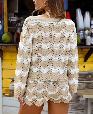 Women's Castaway Cutie Striped Cover-Up Top