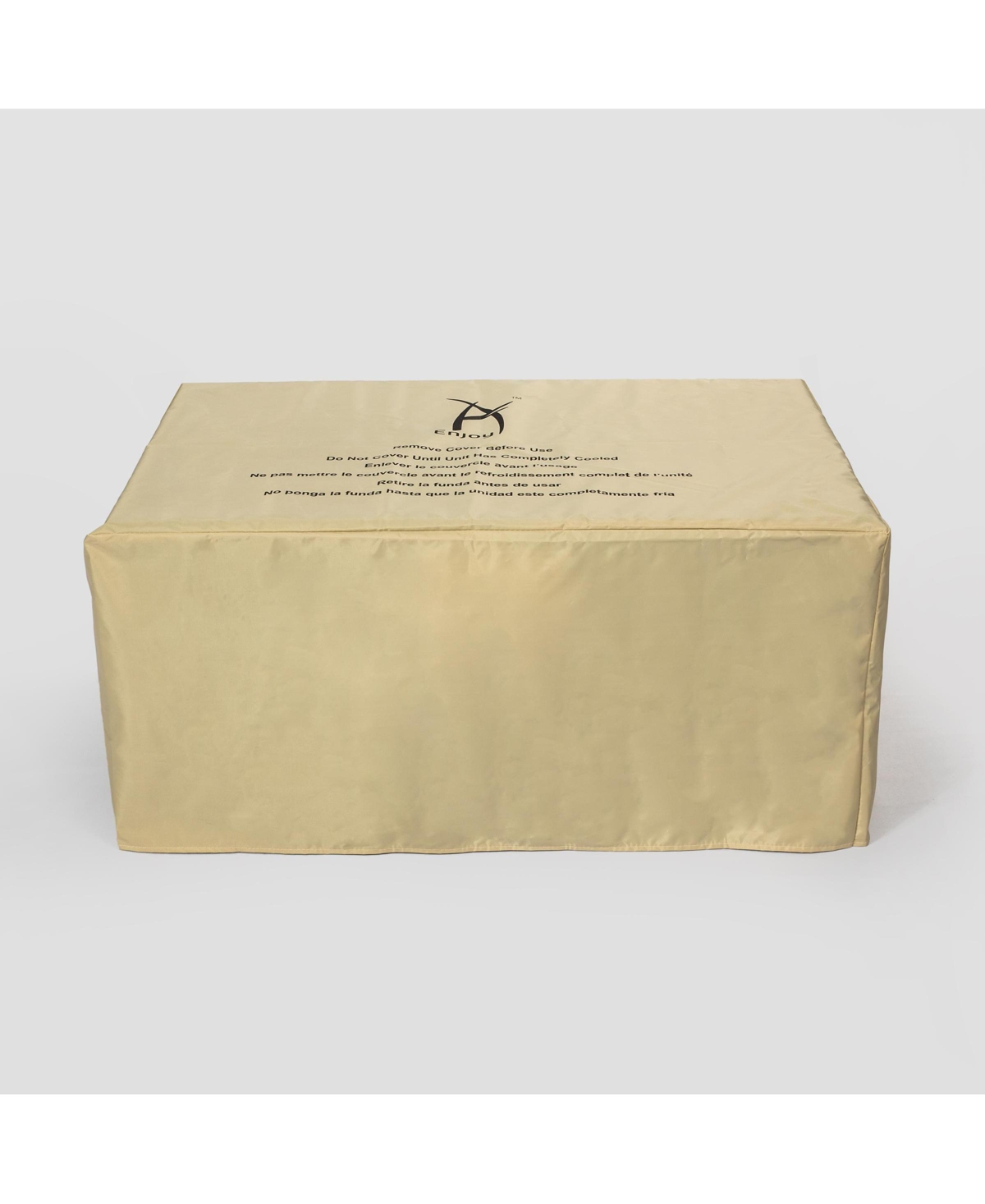 Flynama Outdoor Rectangle Fire Pit Table with Propane Tank Cover