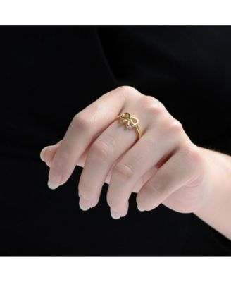 Timeless Bow Shaped Polished Knot Ring in 14K Gold Plated