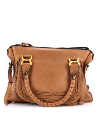 Medium Marcie Braided Satchel Leather