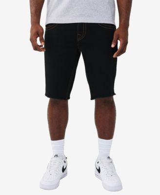 Men's Ricky Straight-Fit Horseshoe Detail Fray Hem Flap Shorts