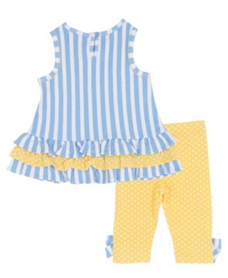 Baby Girls' Striped Ruffle Top and Leggings, 2-Piece Set