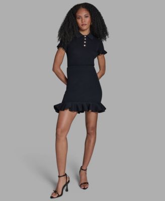 Women's Ruffle Hem Pull-On Sweater Skirt