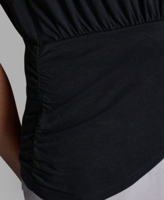 Women's Sleeveless Volume Shoulder Draped Pull-On Top