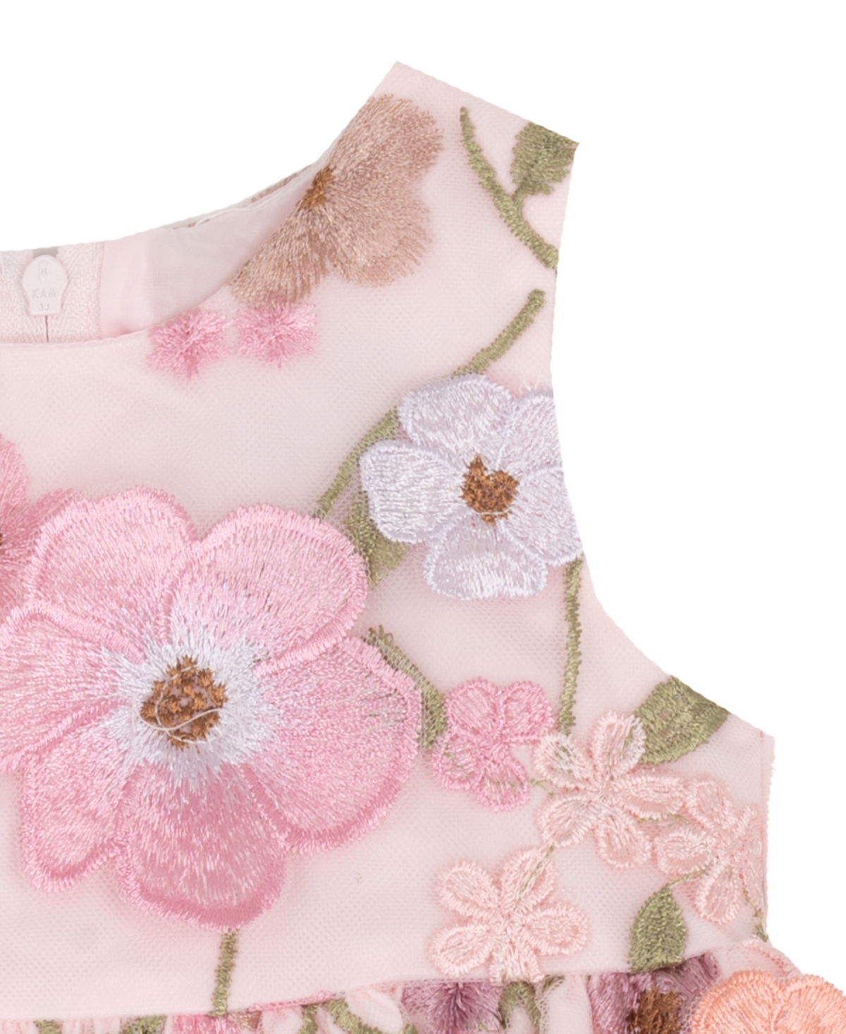 Rare Editions Baby Girls' 3D Flower Applique Round Neck Dress and Panty, 2-Piece Set