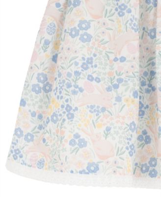 Baby Girls' 3D Flower Applique Round Neck Dress and Panty, 2-Piece Set