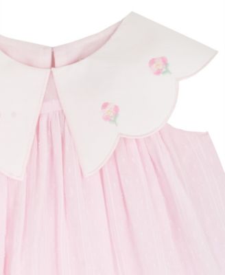 Baby Girls' Scallop Flower Embroidered Sleeveless Dress and Panty, 2-Piece Set
