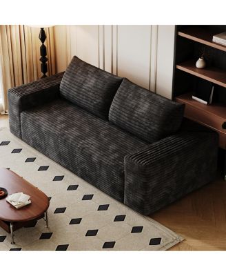 71" 3-Seater Corduroy Sofa, Deep Seat Loveseat, No Assembly