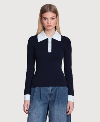 Women's Spread Collar Polo Sweater