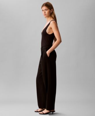 Women's Pleated High Rise Wide Leg Pants