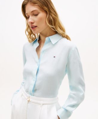 Women's Linen Button-Up Shirt