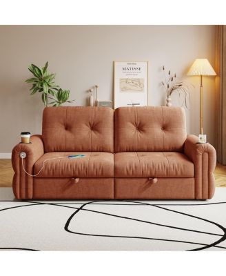 Multi-functional 80.4" Chenille convertible sofa bed for living rooms/bedrooms.