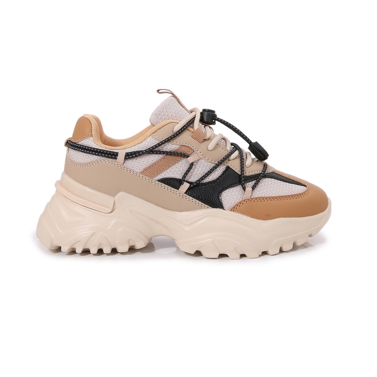 Berness Women's Branch Mixed Material Lace-Up Sneakers