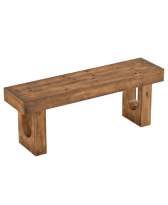 47" Long Solid Wood Shoe Bench, Farmhouse Indoor Narrow Entryway Bench with Sturdy Legs