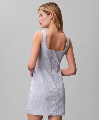 Women's Floral Square Neck Mini Dress