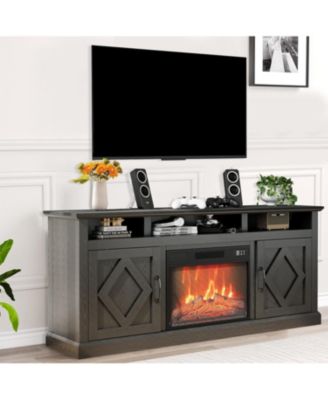 Electric Fireplace TV Stand for up to 65", Entertainment Center with 23" Electric Fireplace Remote Control, TV Console Stand Cabinet