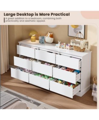 9-Drawer Dresser for Bedroom, Large Double Chest of Drawers with Deep Storage & Wide Top