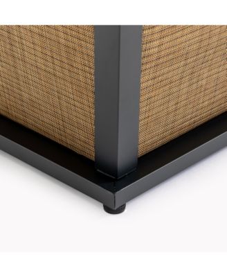 28 Inch Propane Gas Fire Pit Table 50000 BTU Square Steel Brown Industrial Natural Style for Outdoor Patio Garden