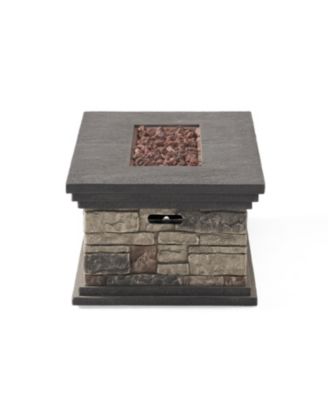 Rectangle MGO Fire Pit 50000 BTU 56.25W x26D x17.25H Lightweight Concrete Faux Stone Propane Only
