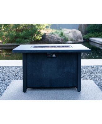 43.7 Inch Square Outdoor Propane Fire Pit Table 50000 BTU CSA Certified Charcoal Grain 44W x25H
