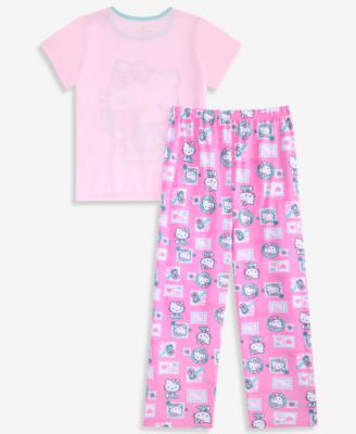 Girls' 4-10 Short-Sleeve Top & Pants Pajamas, 2-Piece Set
