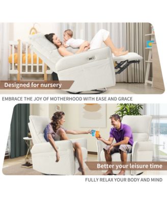 270° Power Swivel Rocker Recliner Chair for Adults, Swivel Rocking Recliner Chair for Living Room, Bedroom,RV