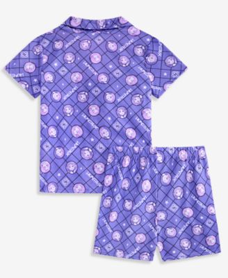 Girls' 6-12 K-Pop Shorts Pajamas, 2-Piece Set