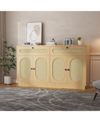 Buffet Cabinet with Storage, 4-Door 2-Drawer Sideboard, Dining Room Sideboard Buffet