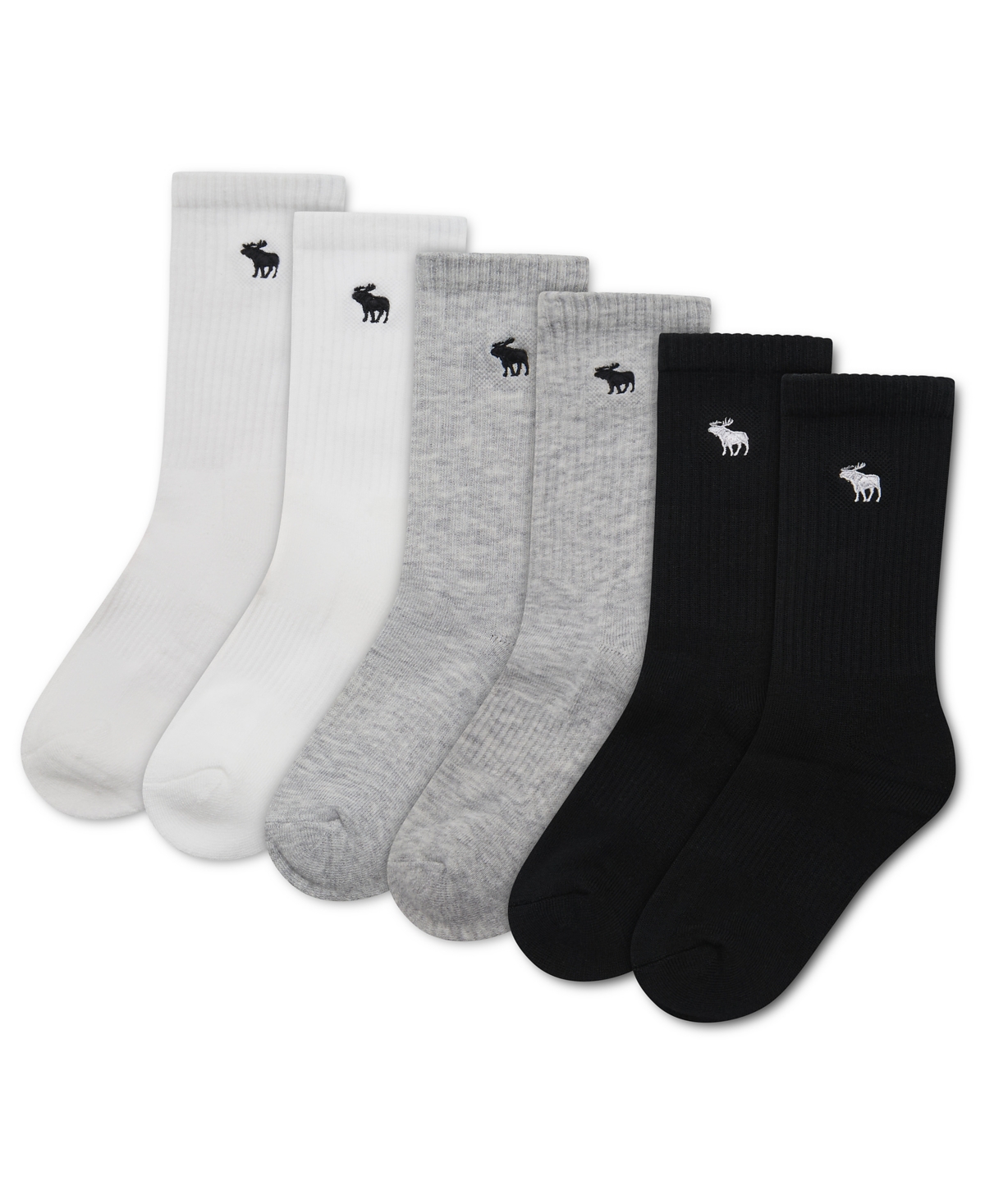 abercrombie kids 6-Pack Neutral Core Crew Socks