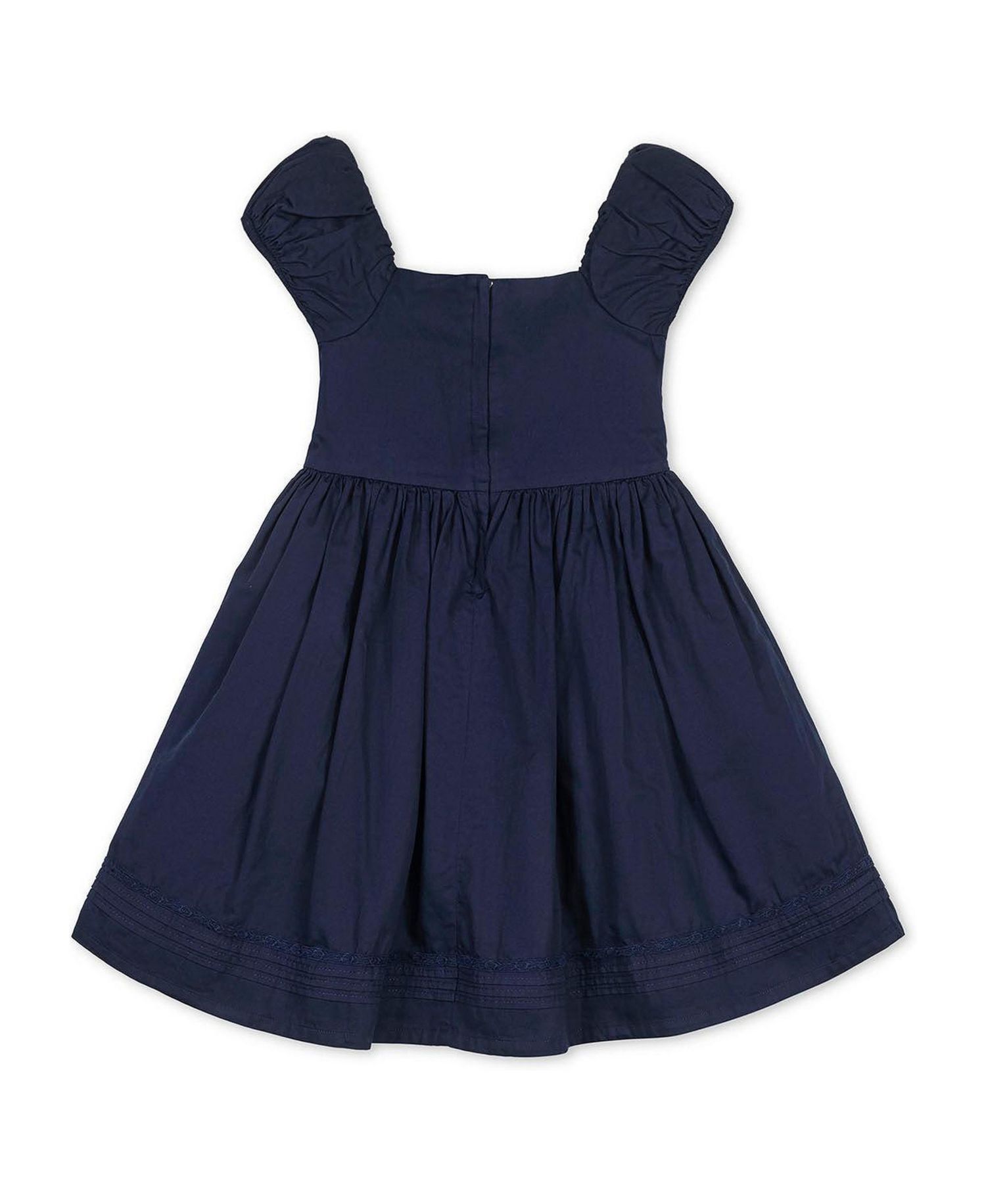 Big Girls Hope and Henry Organic Puff Sleeve Pintuck Sateen Party Dress