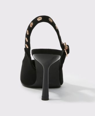 Candes Microfiber Suede Slingback Pumps