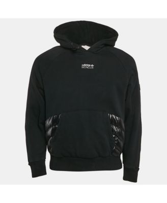 Men's X Adidas Black Cotton Knit Puffer Trim Hoodie