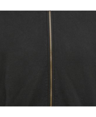 Men's Essentials Black Embroidered Cotton Zip-Up Sweatshirt