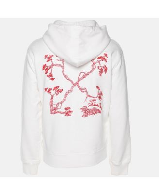 Pre-Owned Off-White Men's White Logo Embroidered Jersey Hoodie Jacket