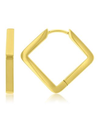 Waterproof Yellow 22mm Square Hoop Earrings