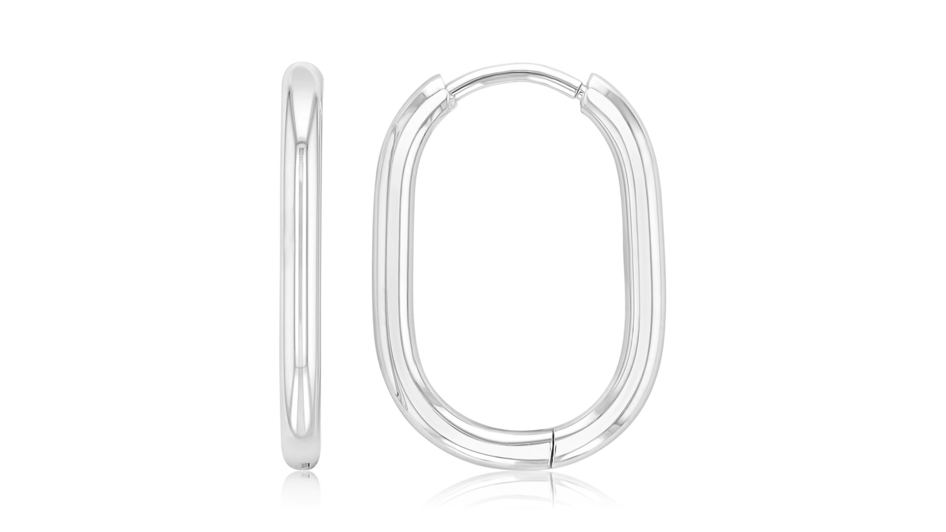 Roxy Waterproof Platinum 20mm Oval Hoop Earrings