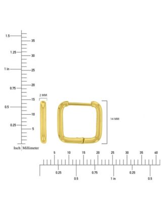 Waterproof Yellow 14mm Tube Square Huggie Earrings