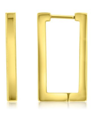 Waterproof Yellow 25mm Rectangle Hoop Earrings