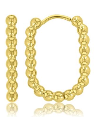 Roxy Waterproof Yellow 19mm Beaded Rectangle Huggie Earrings - Yellow