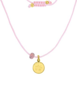 Roxy Waterproof Yellow Hibiscus Labradorite Adjustable Necklace - Gold Pink 60$