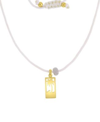 Waterproof Yellow Palm Tree Labradorite Adjustable Necklace