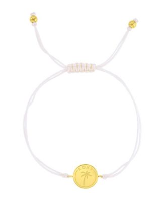 Waterproof Yellow RD Palm Tree Pattern Charm Adjustable Bracelet